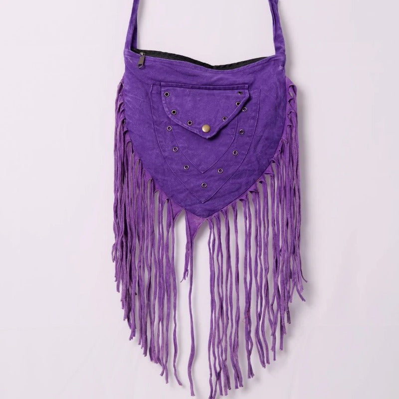 Wholesale Hippie Wasteland Style Bohemian Ethnic Style Niche Tassel Crossbody Shoulder Bag