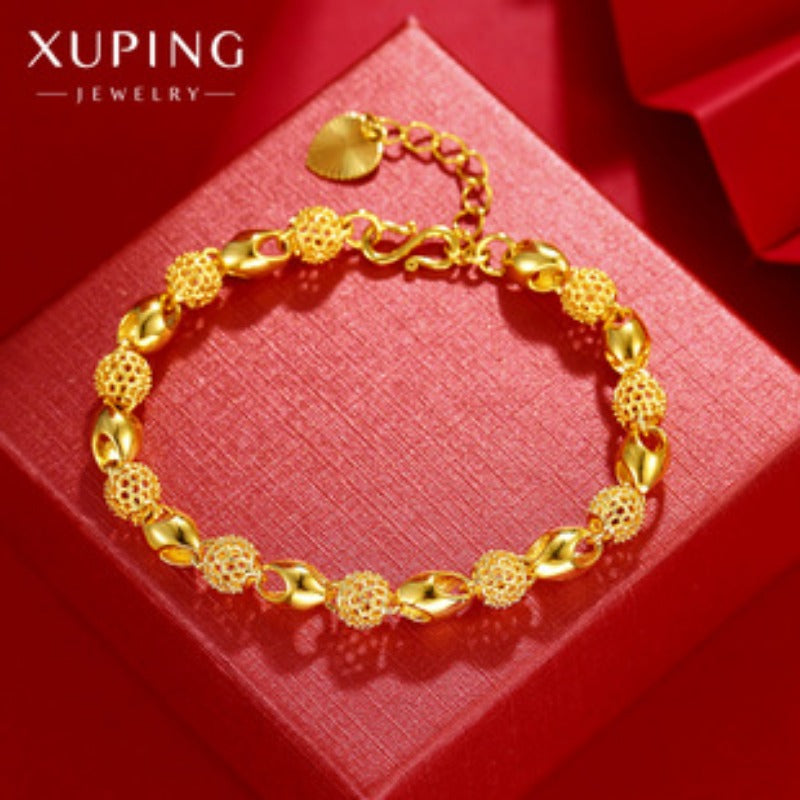 Wholesale Alloy Gold-plated Round Beads, Simple and Fashionable Temperament Bead Bracelet