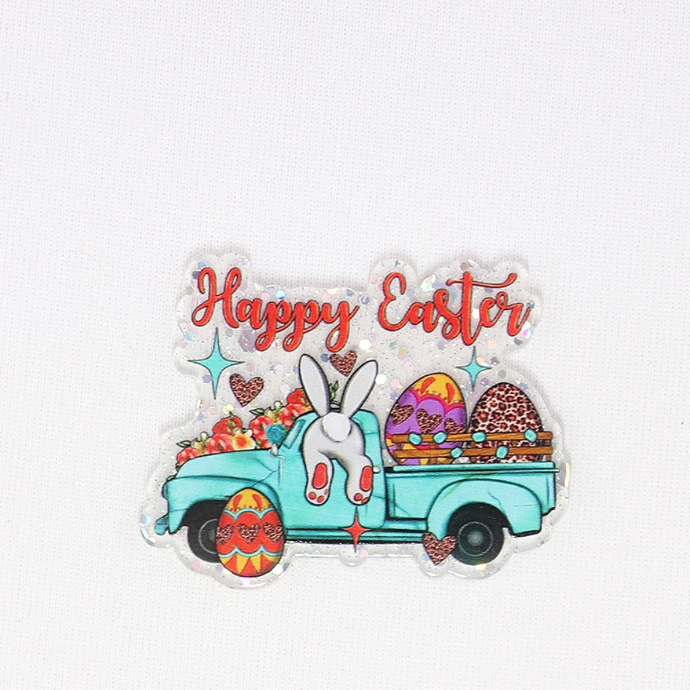 Wholesale 10pcs Easter Cartoon Rabbit Acrylic Cute DIY Patch Accessories