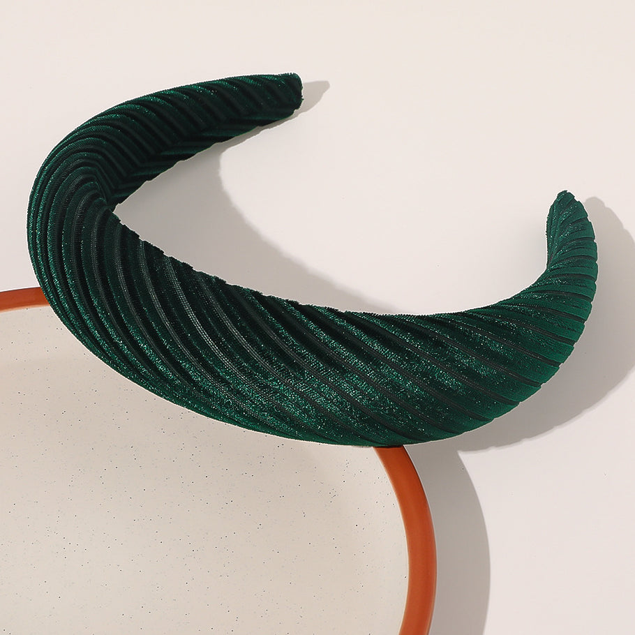 Wholesale Solid Color Wide Brimmed Sponge Stripe Hair Bands