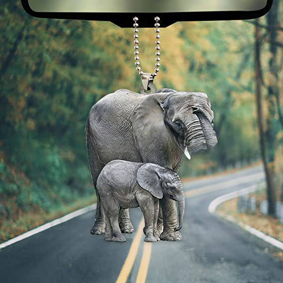 Wholesale Acrylic Fan with Elephant Car Hanging Decoration