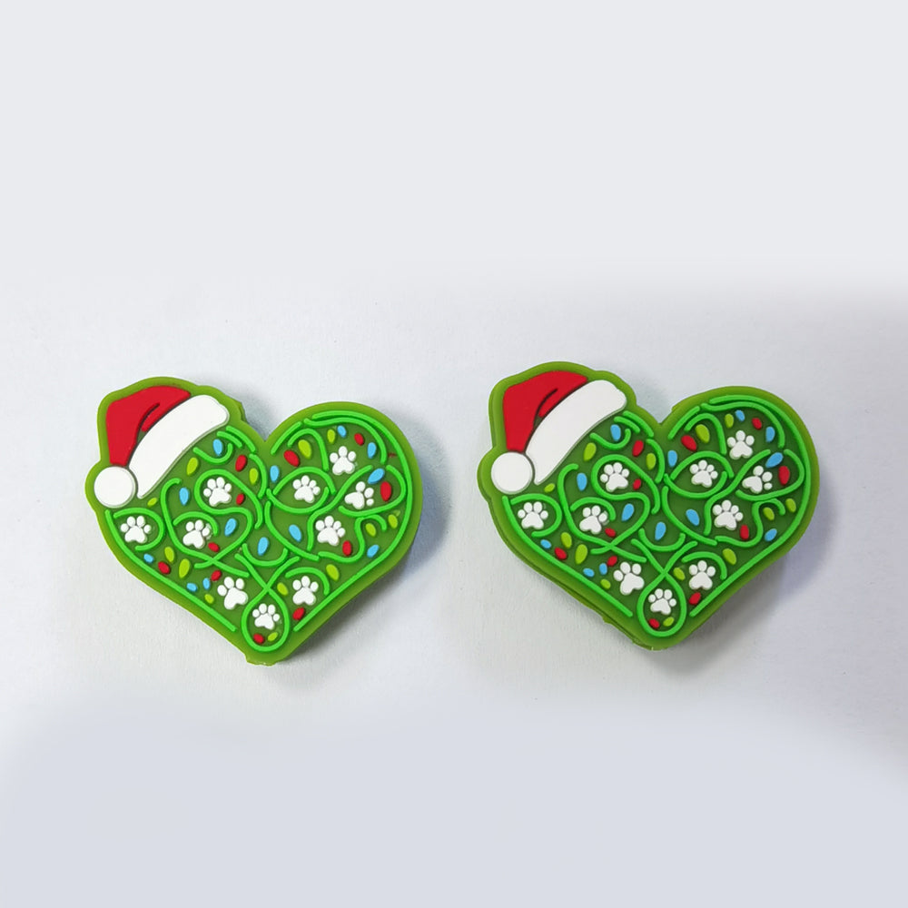 Wholesale 10pcs Christmas Hats Green Love Beads