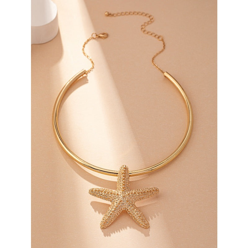 Wholesale Minimalist and Exaggerated Design of Starfish Zinc Alloy Necklaces