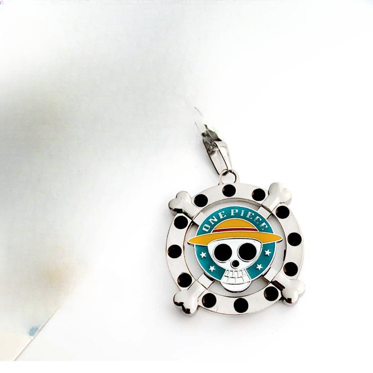 Wholesale Chain Skull Logo Rotatable Alloy Keychain