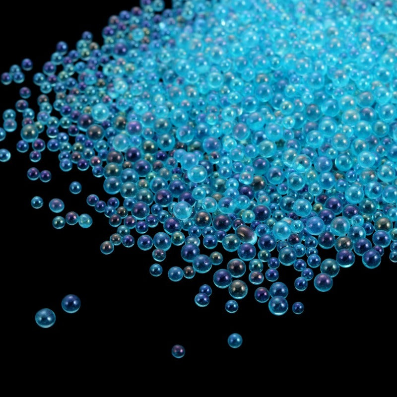 Wholesale 20g Non Porous Transparent Iridescent Glass Bubble DIY Beads