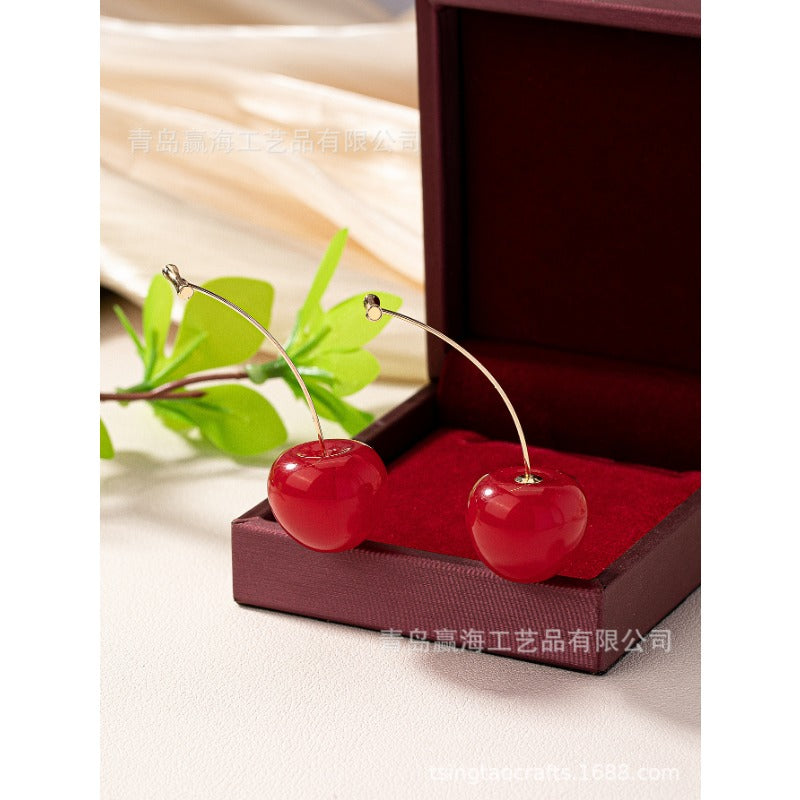 Wholesale High-grade Cherry Cherry Environmentally Friendly Acrylic Fruit Necklace Set