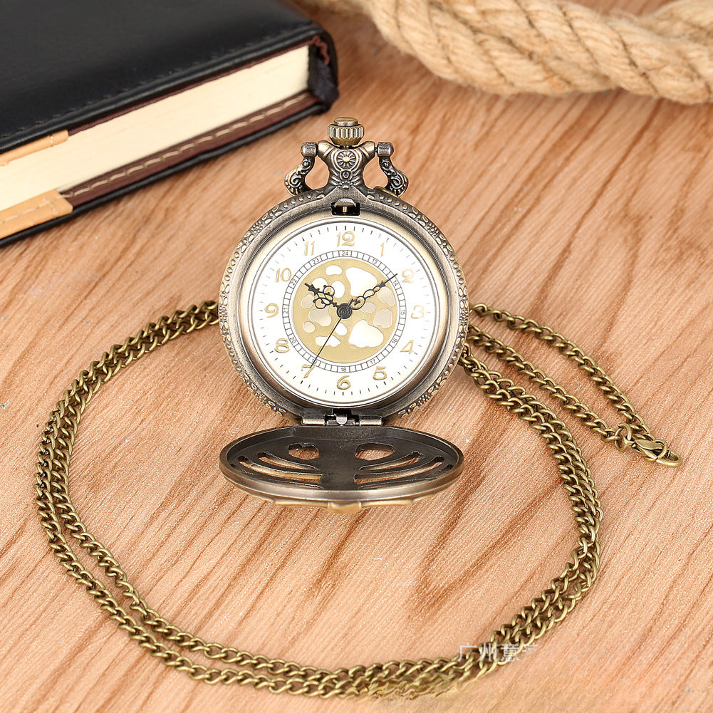Wholesale Hollow Bone Vintage Necklace Alloy Pocket Watch