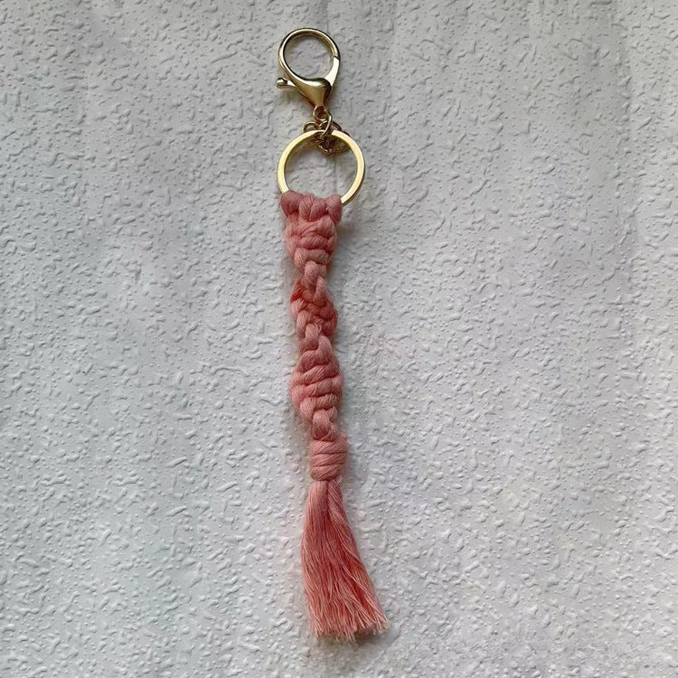 Wholesale Hand Woven Cotton Thread Keychain