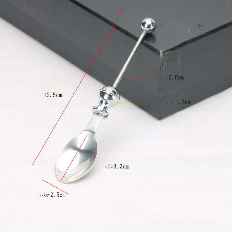 Wholesale Beadable Utensils DIY Stainless Steel Sugar Tea Spoon Spoon Fork Cutlery