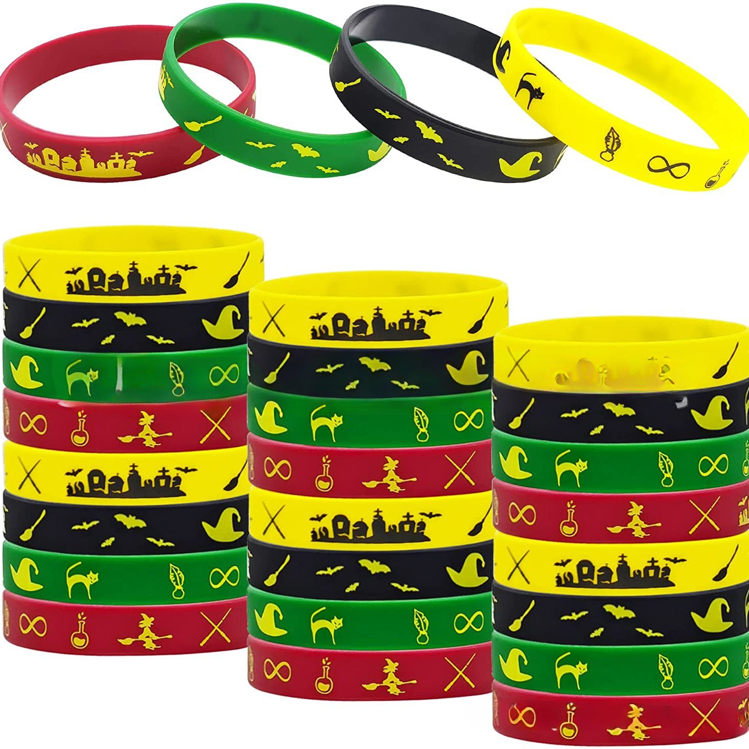 Wholesale 100PCS  Halloween Candy Trick Party Silicone Bracelet