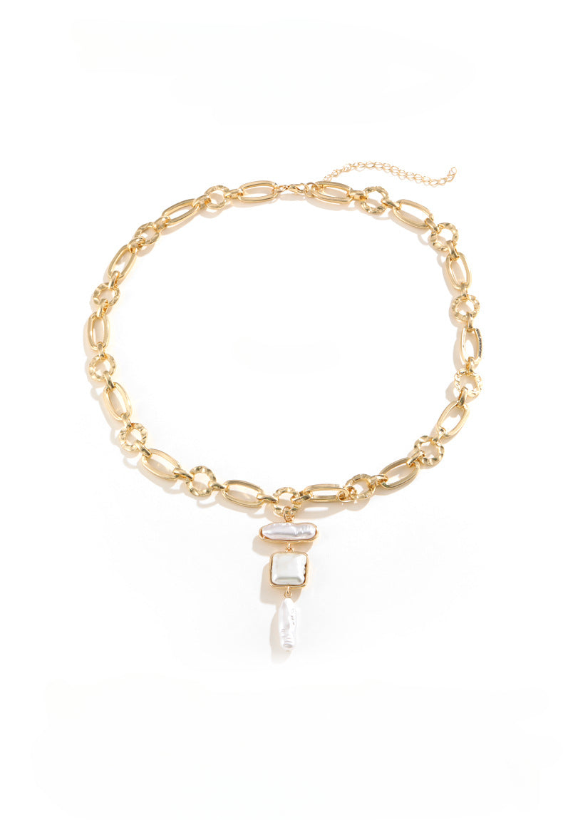 Wholesale Handmade Beaded Imitation Baroque Pearl Pendant Necklaces