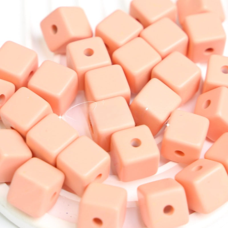 Wholesale 10pcs Matte Paint Macaron Square Beaded Diy Acrylic Jewelry Accessories