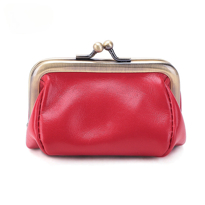 Wholesale Leather Coin Purse Retro Handmade Mouth Gold Bag