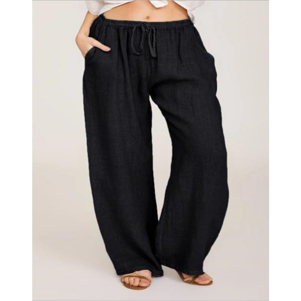 Wholesale Loose Cotton and Linen Casual Trousers Women