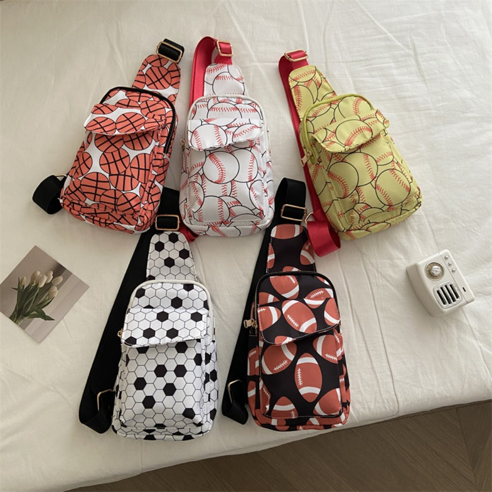 Wholesale Western Style Nylon Fabric Crossbody Baseball Small Chest Bag