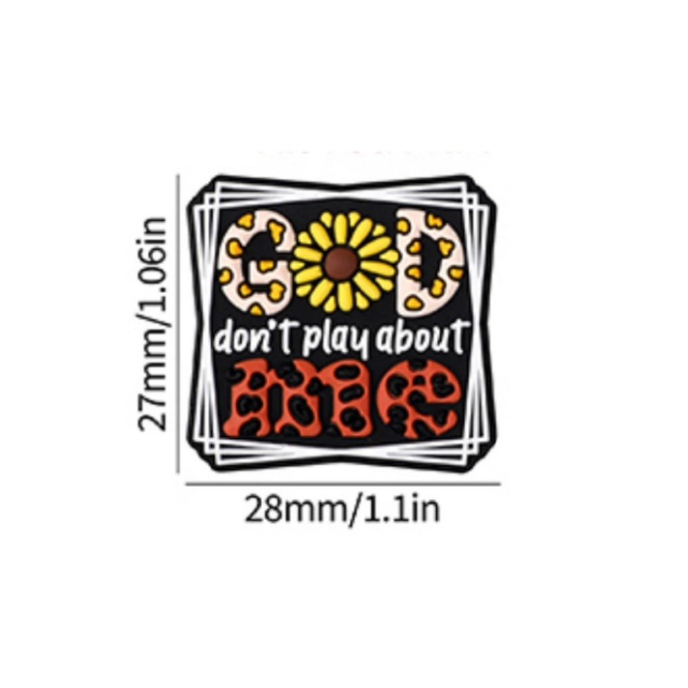 Wholesale 20pcs Sunflower Letter Cross Pattern Silicone Beads