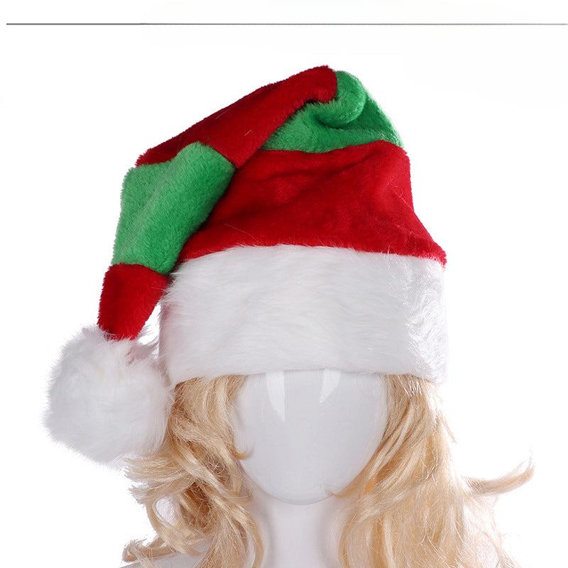 Wholesale Red and Green Christmas Hats for Adults and Children Red and White Plaid Hats