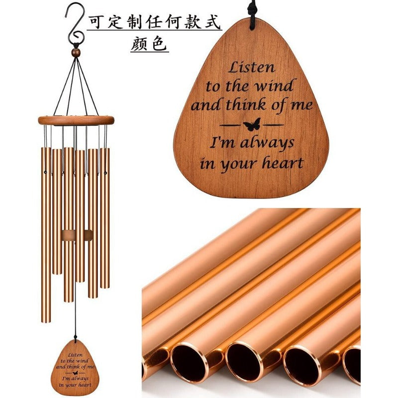 Wholesale Solid Wood Suspended Sound Aluminum Tube Wind Chime Ornaments