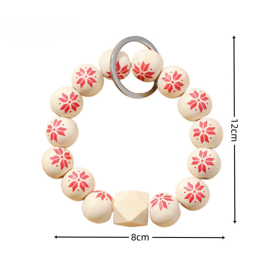 Wholesale Cherry Blossom Wooden Beads Bracelet Keychain
