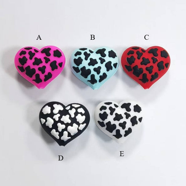 Wholesale 10pcs Colorful Love 3D Silicone Beads