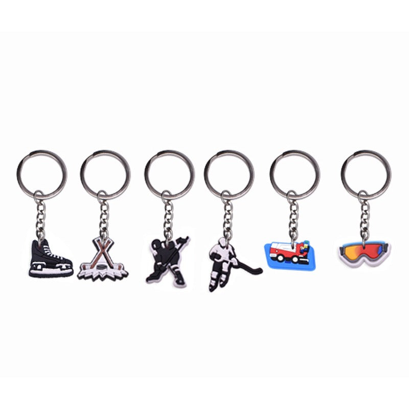 Wholesale 20pcs/pack Ice Hockey PVC Soft Cartoon Keychain