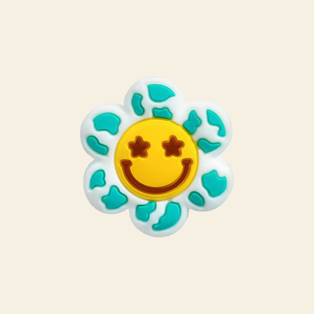 Wholesale of 10pcs Cartoon Cow Patterned Sunflower Silicone Beads