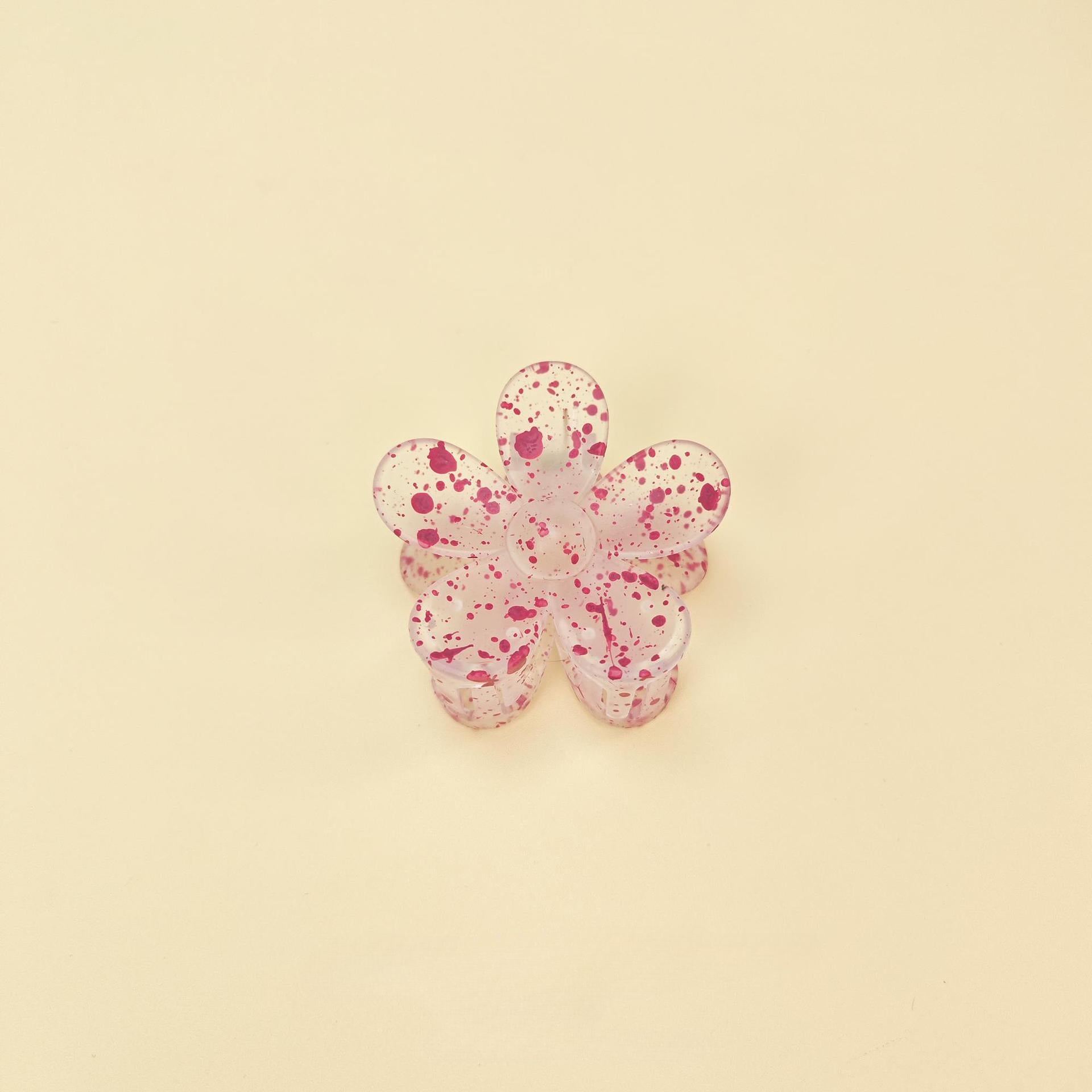 Wholesale Acrylic Splash Paint Colorful Flower Hair Clips