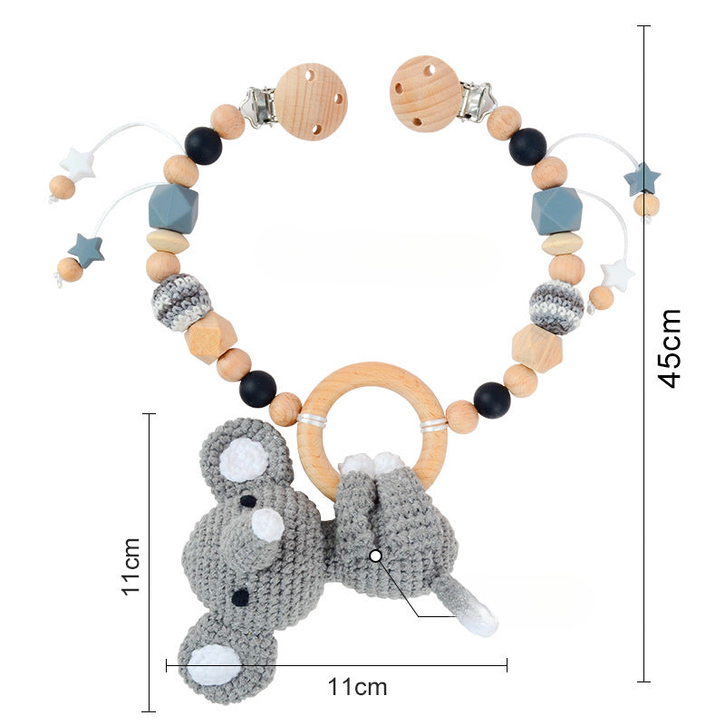 Wholesale Rattle Baby Knitted Wool Animal Doll Can Chew Crochet Pendant