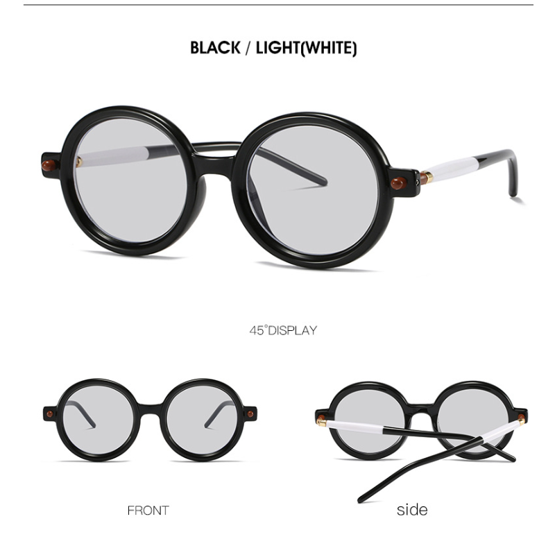 Gafas de sol de PC de marco redondo grande al por mayor