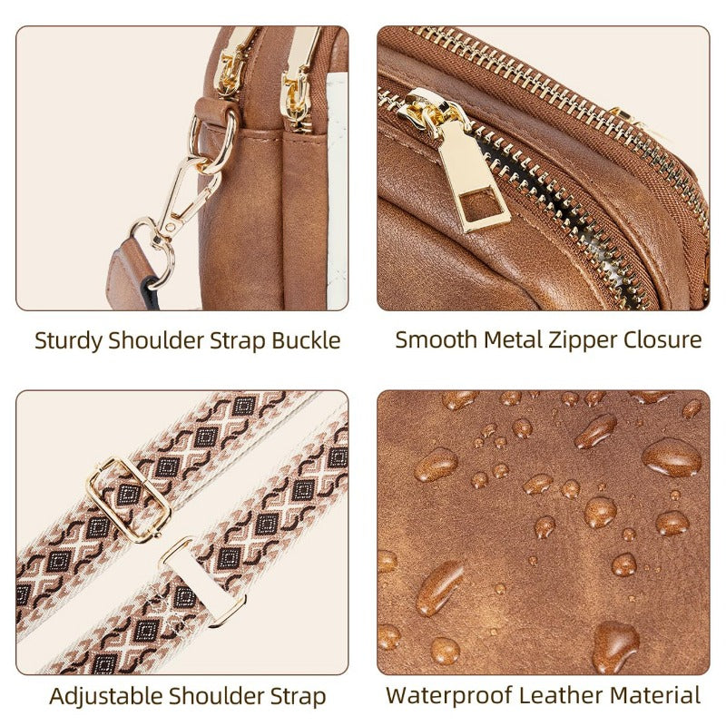Wholesale Simple Letter Multi-pocket Multi-function Square Bag Zipper Crossbody Shoulder Bags