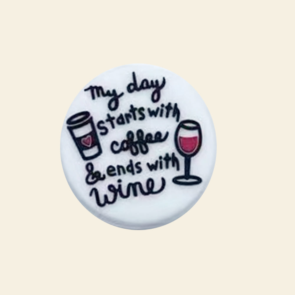 Wholesale 10pcs Letter Wine Glass Creative Cartoon Silicone Beads