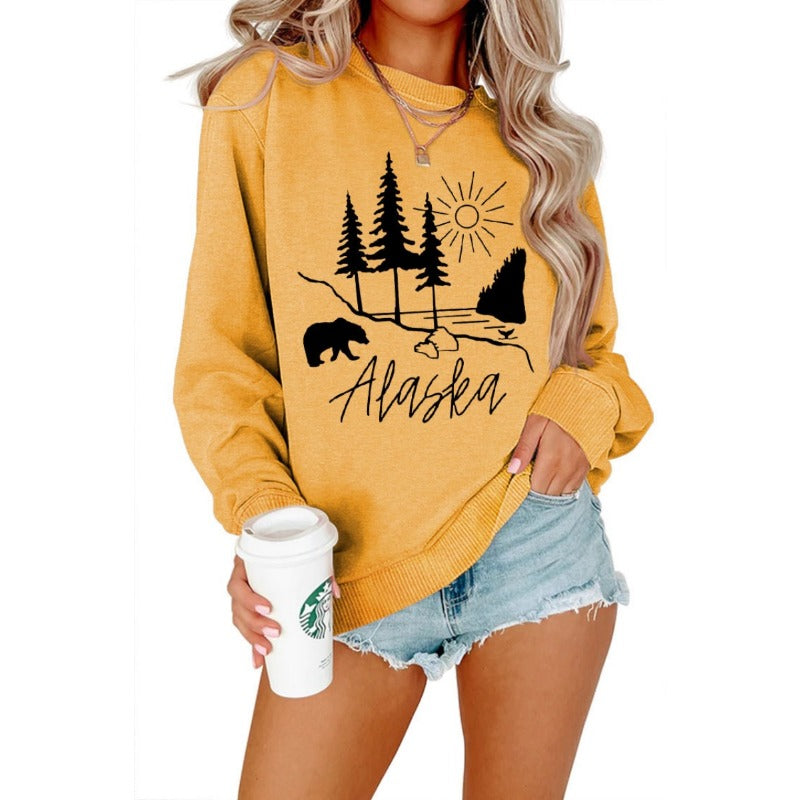 Wholesale Teddy Bear Printed Pullover Long Sleeved Casual Cotton Hoodies