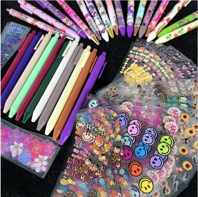 Wholesale Random Stickers 20/50/100pcs UV DTF Wraps & Cartoon Random Styles Pen Stickers for Crafts