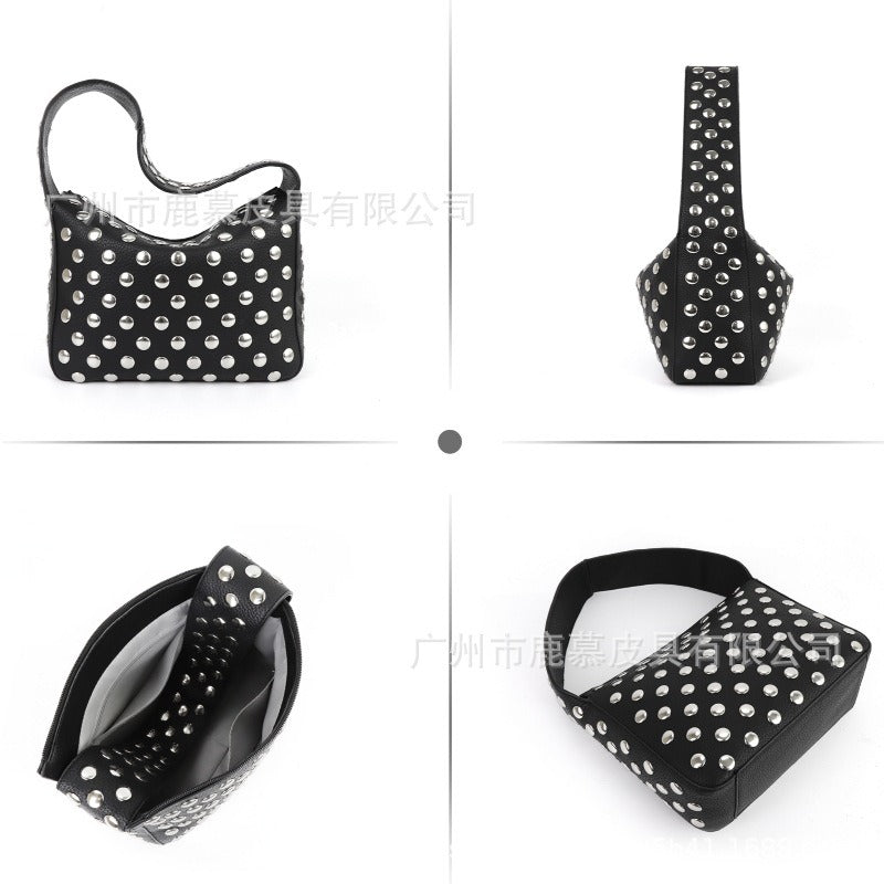 Wholesale Motorcycle Wind Pure Hand Rivet Heavy Industry Shoulder Bags
