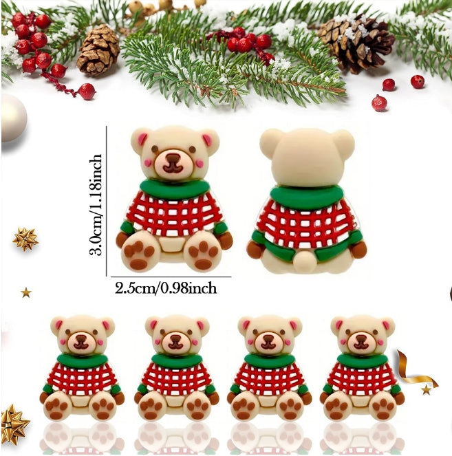 Wholesale 10pcs Cute Christmas Bear Creative Beads