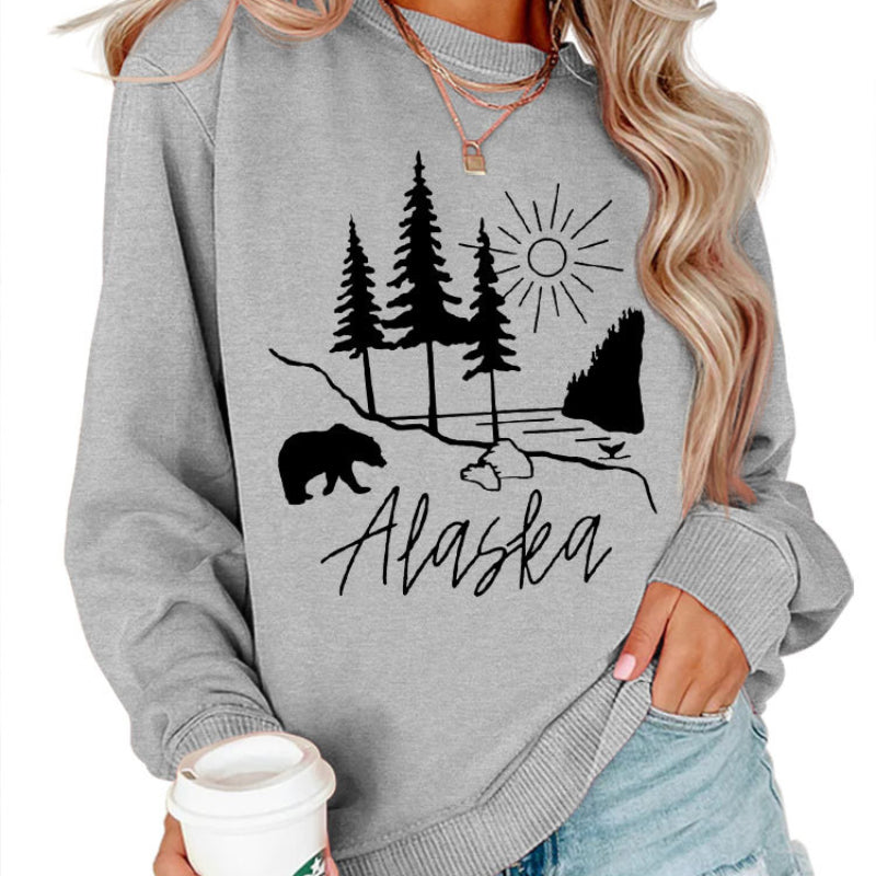 Wholesale Teddy Bear Printed Pullover Long Sleeved Casual Cotton Hoodies