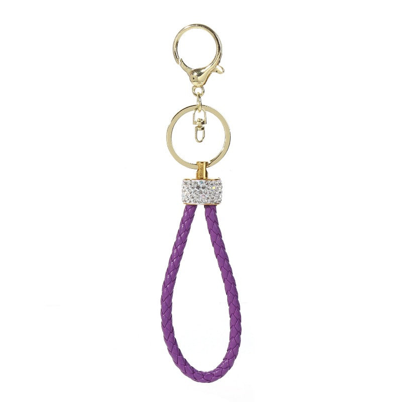 Wholesale Hand Woven Rope Full Diamond Car Keychains