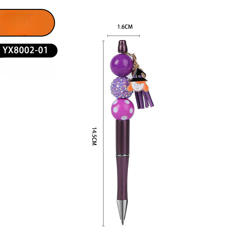 Wholesale Halloween Tassel Handmade Metal Bead Pen Ballpoint Pen