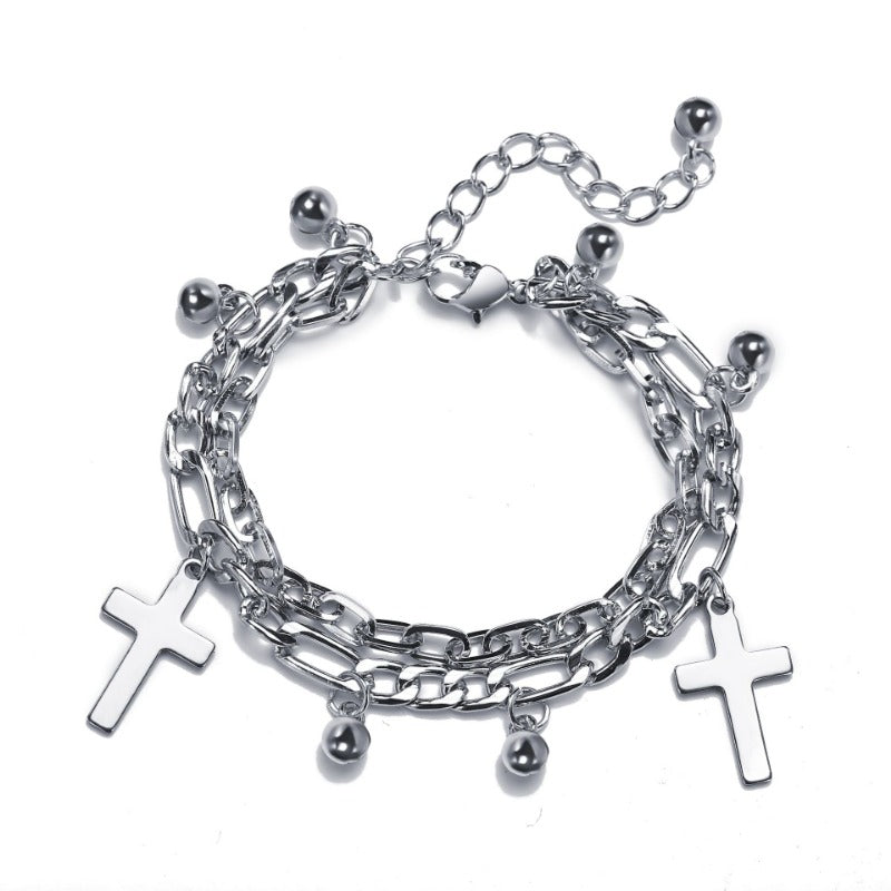 Wholesale Dark Alloy Double Layer Bear Bracelets