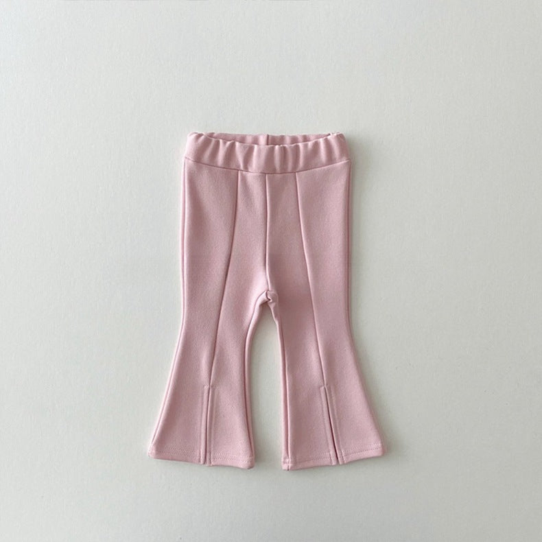 Wholesale Cotton Children's Clothing Front Slit Flare Pants