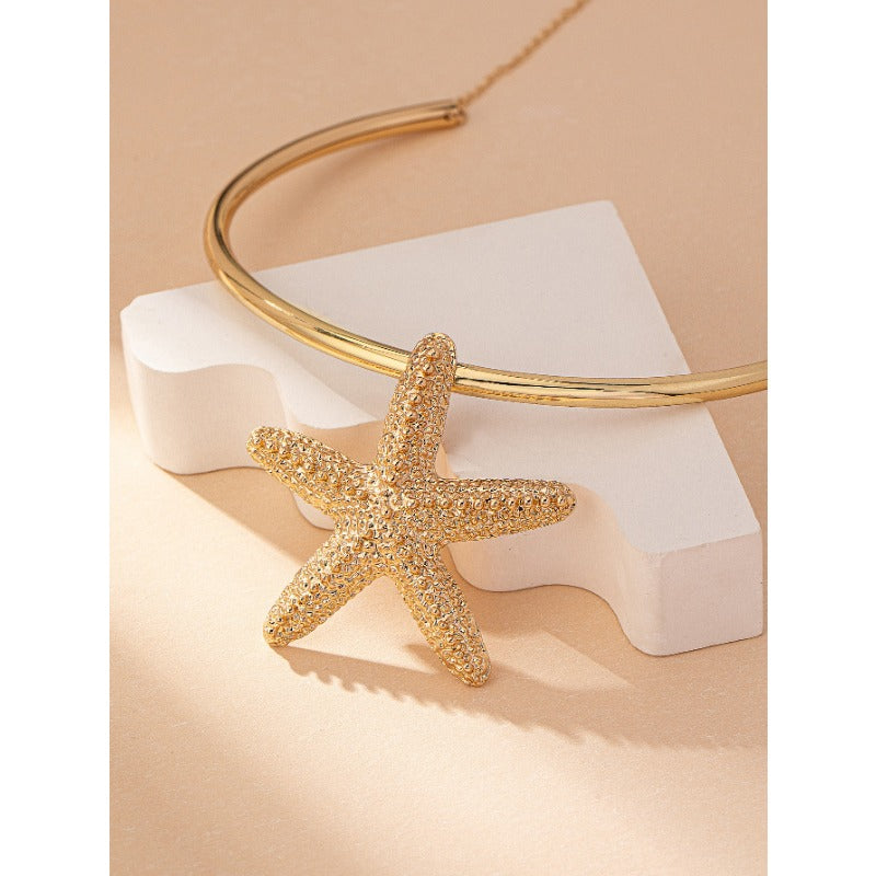 Wholesale Minimalist and Exaggerated Design of Starfish Zinc Alloy Necklaces