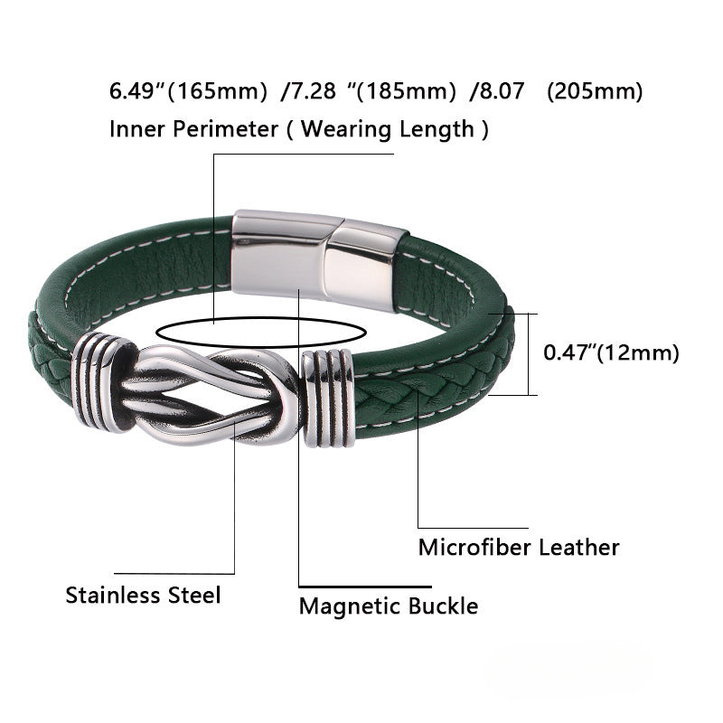 Wholesale Punk Genuine Leather Stainless Steel Jewelry Wholesale Titanium Steel Electroplated Genuine Gold Bracelets