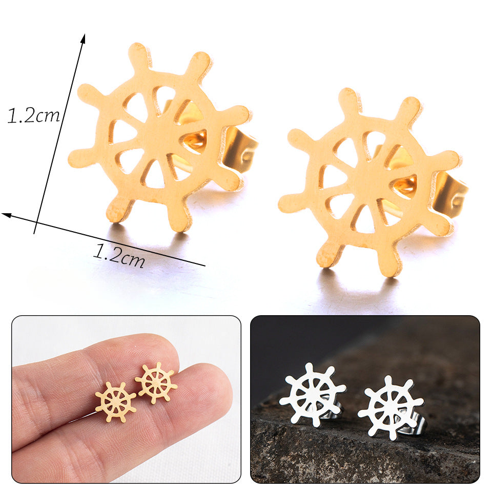 Wholesale Triangle Rudder Geometry Gold/silver plated Earrings