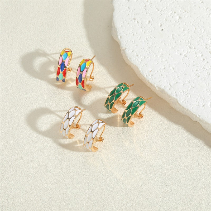 Wholesale Dripping Love Vintage Copper Plated 14K Real Gold Earrings