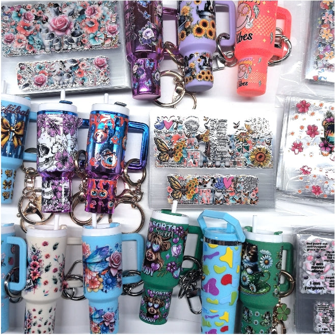 Wholesale Random 20pcs 50pcs 100pcs Cartoon Pattern Mini Travel  Cup Sticker