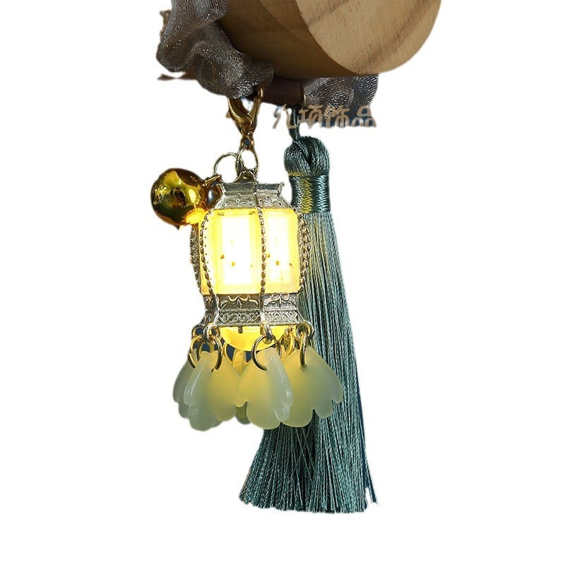 Wholesale Lantern Hanfu Tassel Ancient Style Chinese Red Glowing Palace Lantern Hair Scrunchies