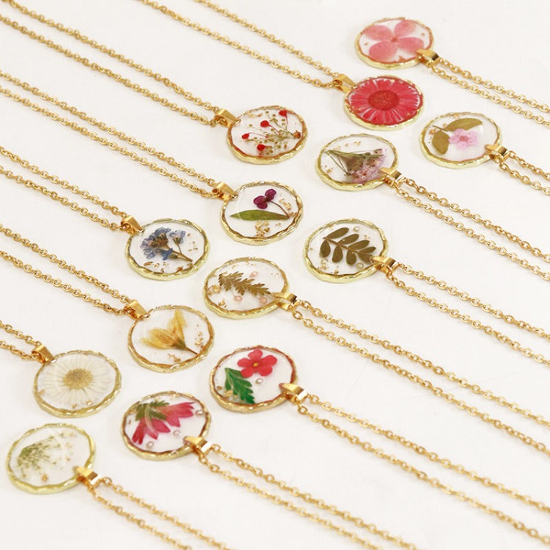 Wholesale 6pcs Irregular Round Flower Vintage Necklace