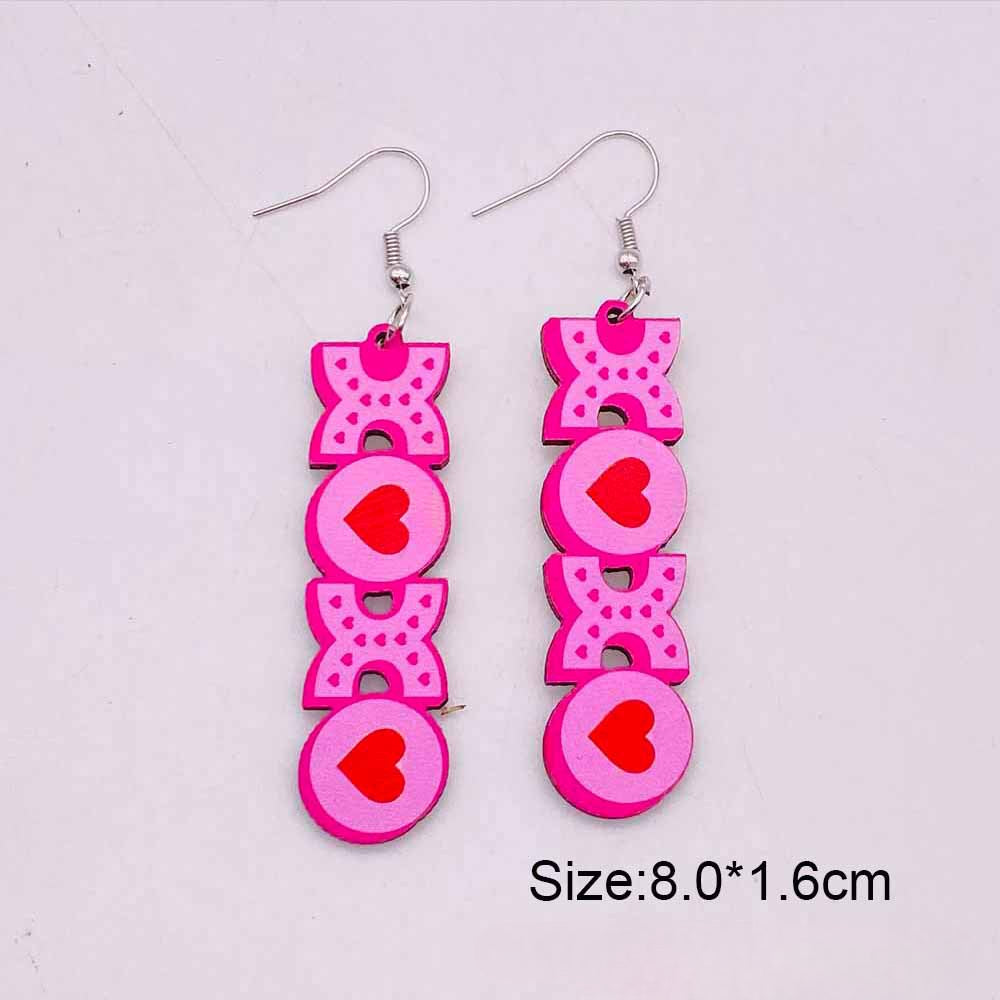 Wholesale Valentine's Day LOVE Love Wooden Earrings