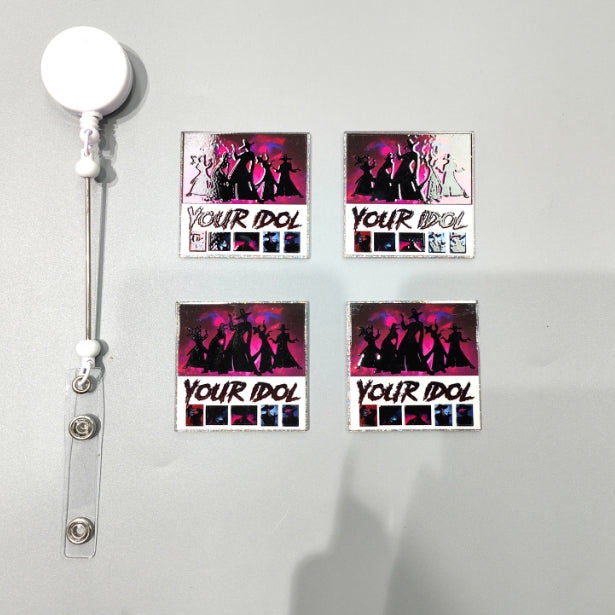Wholesale 10pcs/Pack Rock Idol DIY Acrylic Flatbacks for Badge Reels Keychains