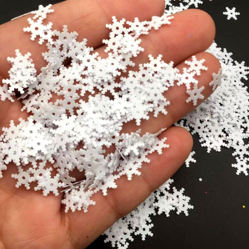 Wholesale 7mm Colorful White Snowflake Sparkle Christmas Porcelain White Snowflake Sparkle